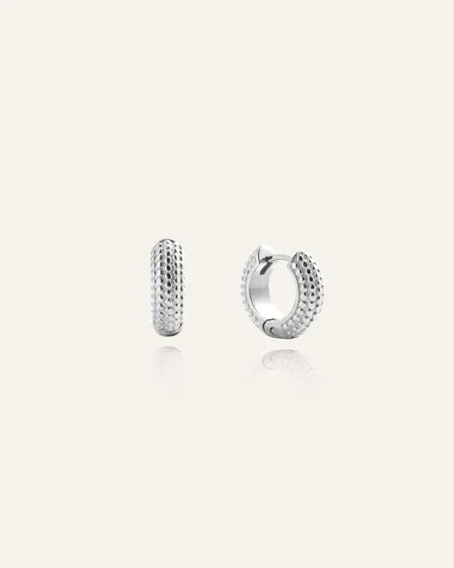 Mockberg Beaded Hoops Small øredobber sølv 14 mm