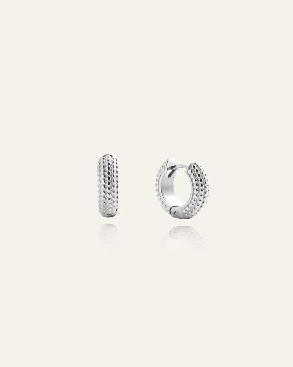 Mockberg Beaded Hoops Small øredobber sølv 14 mm