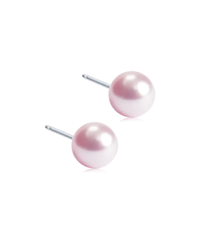 Blomdahl Pearl øredobber light rose titan nikkelfrie