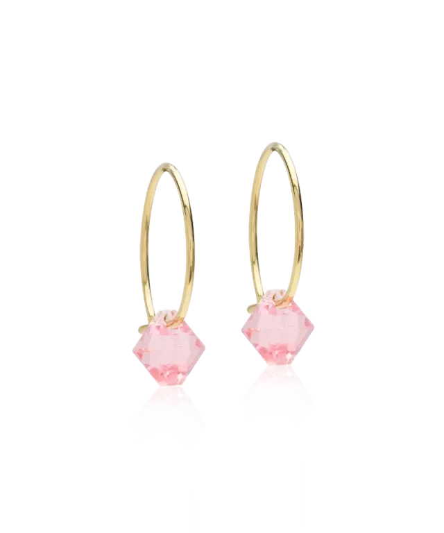 Blomdahl Ear Ring 14 mm øredobber light rose gull