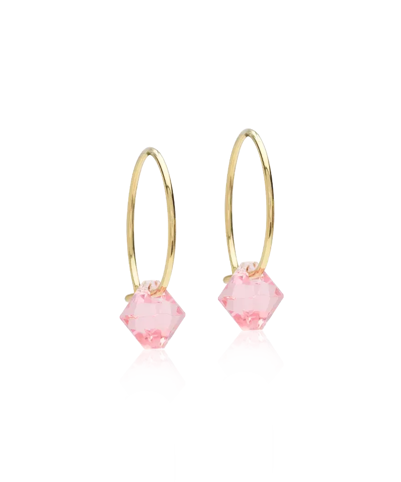 Blomdahl Ear Ring 14 mm øredobber light rose gull