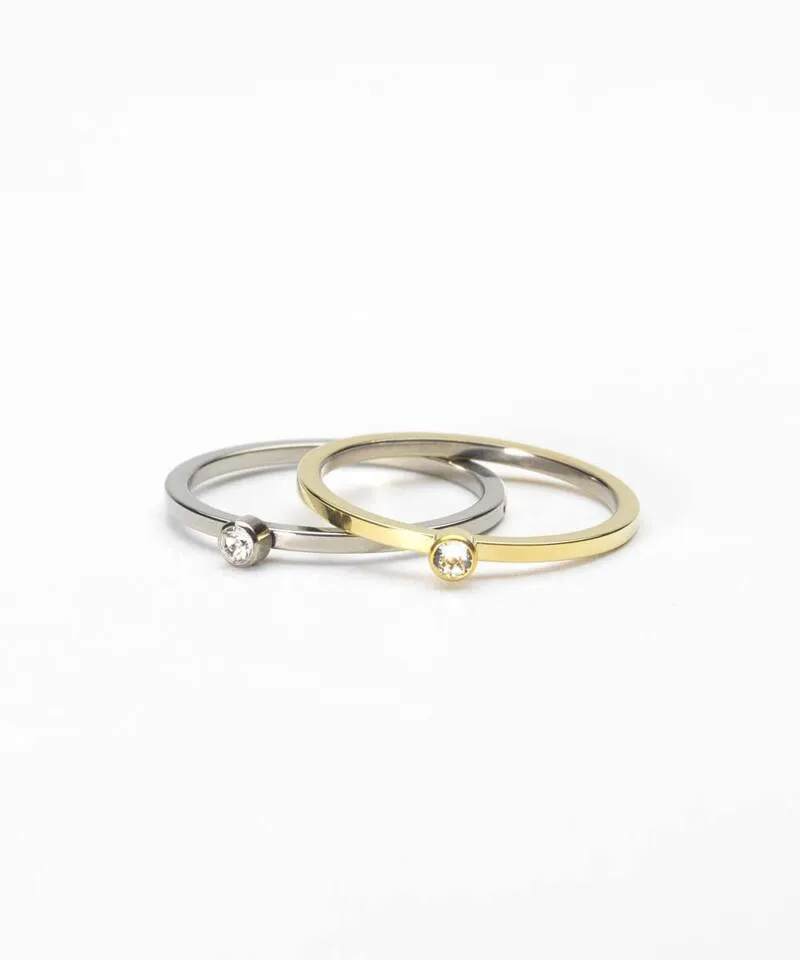 Blomdahl Bezel Tiny ring crystal gull nikkelfri
