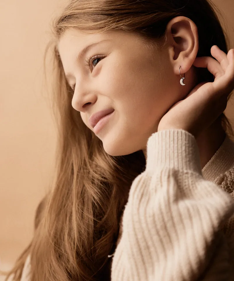 Blomdahl Ear Ring øredobber 14 mm Pendant Moon titan