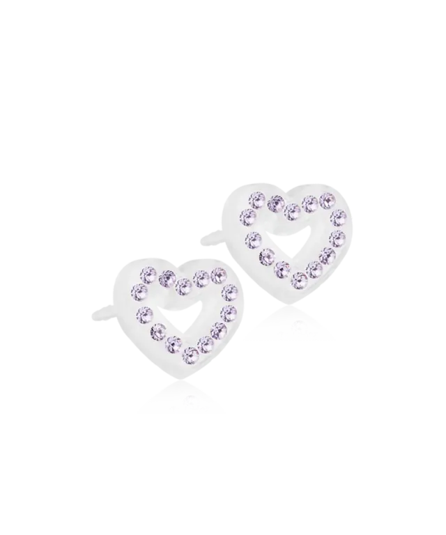 Blomdahl Brilliance Heart Hollow øredobber fiolett 10 mm