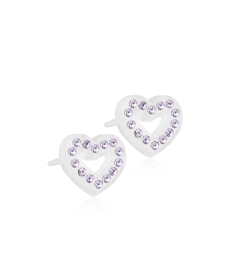 Blomdahl Brilliance Heart Hollow øredobber fiolett 10 mm