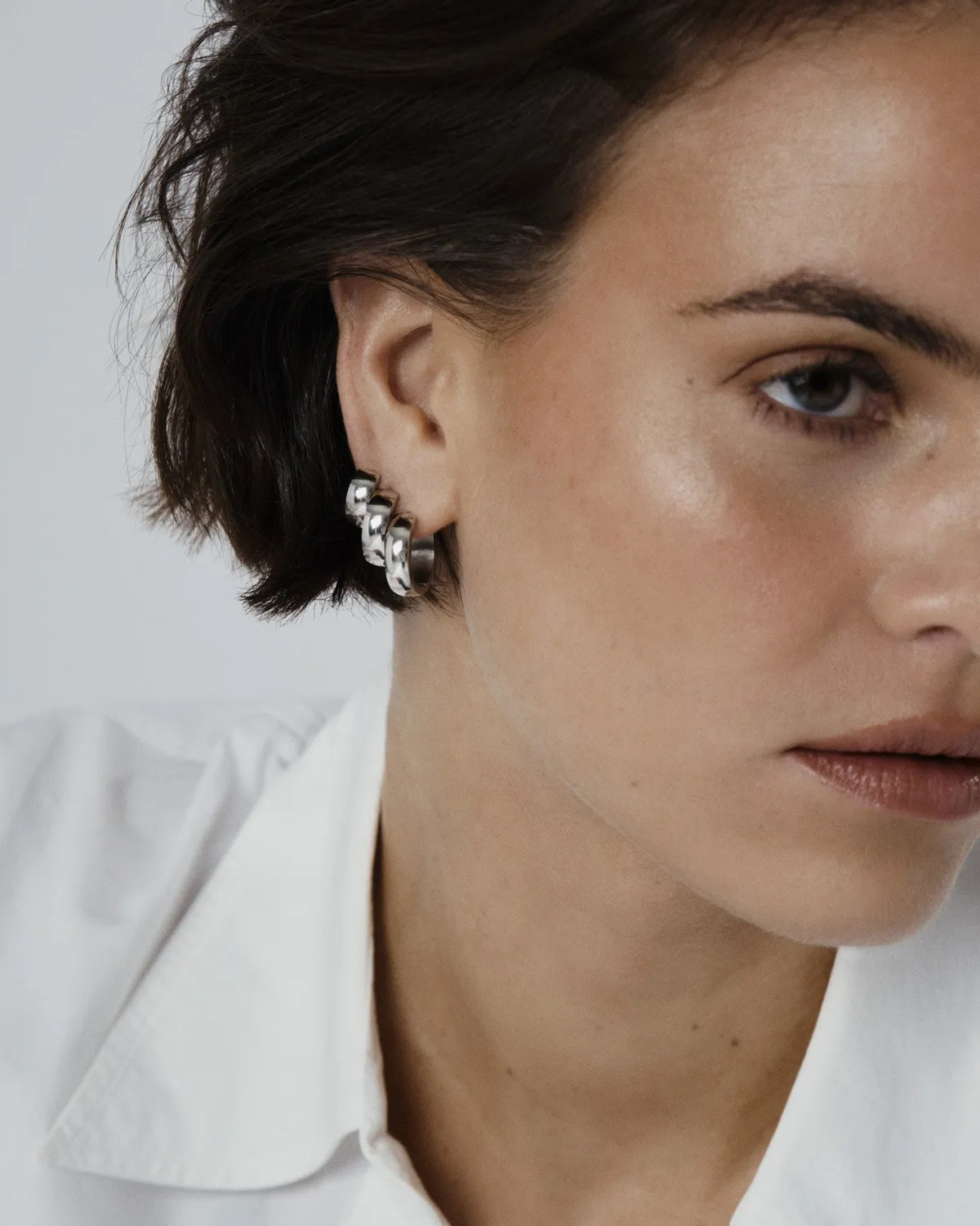 Mockberg Chunky Hoops Small øredobber sølv 13 mm