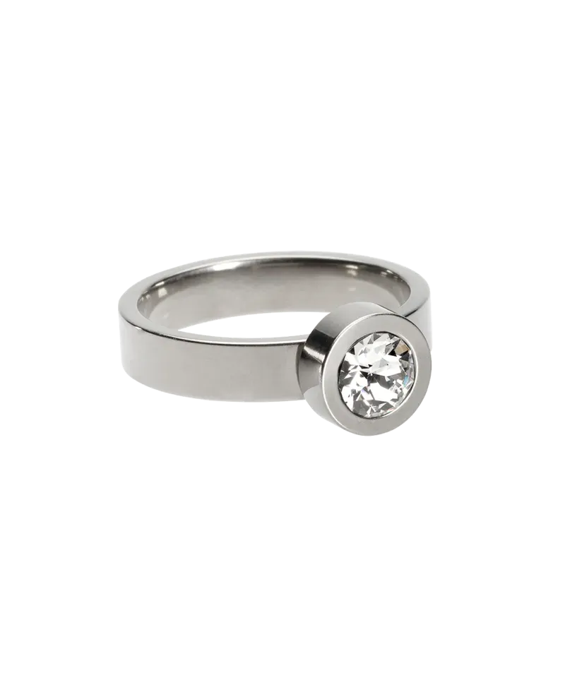 Blomdahl Grand Bezel ring crystal 17 mm titan klassisk