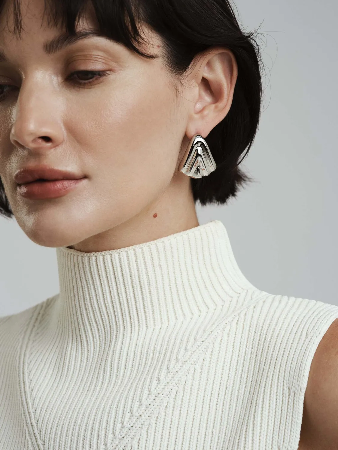 Mockberg Deco Drop øredobber sølv 30 mm vanntette