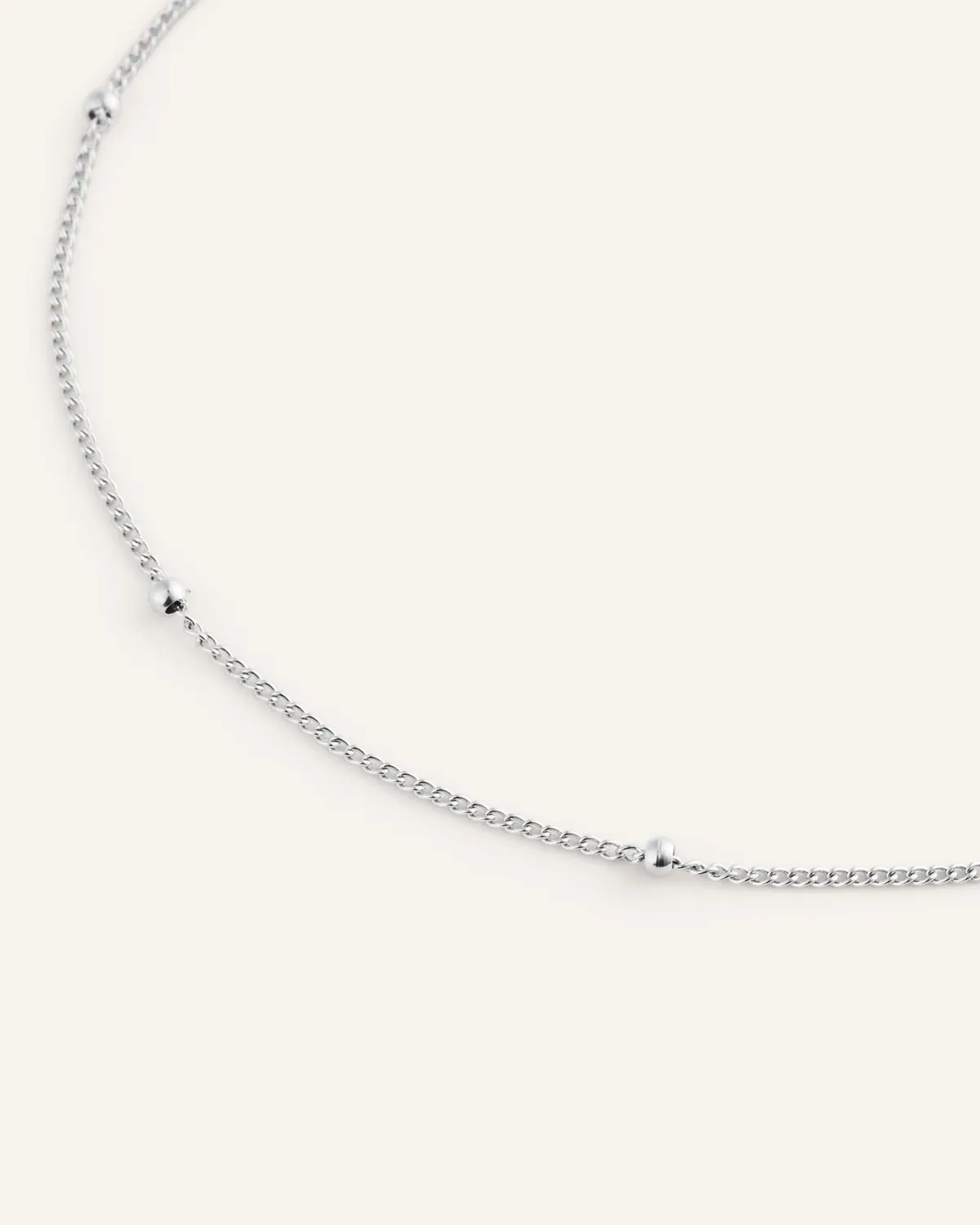 Mockberg Beaded Chain armbånd sølv stål small