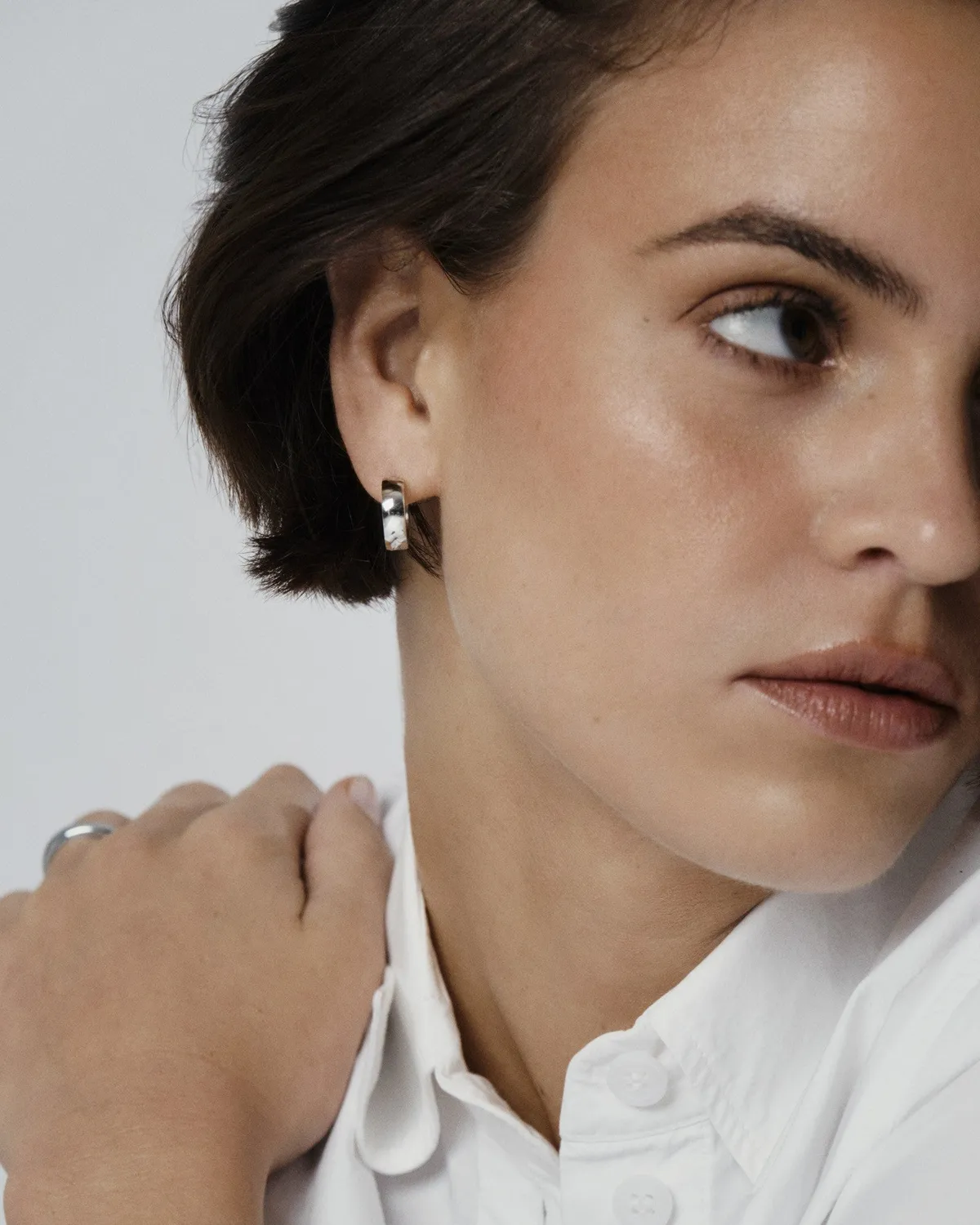 Mockberg Chunky Hoops Medium øredobber sølv 16 mm