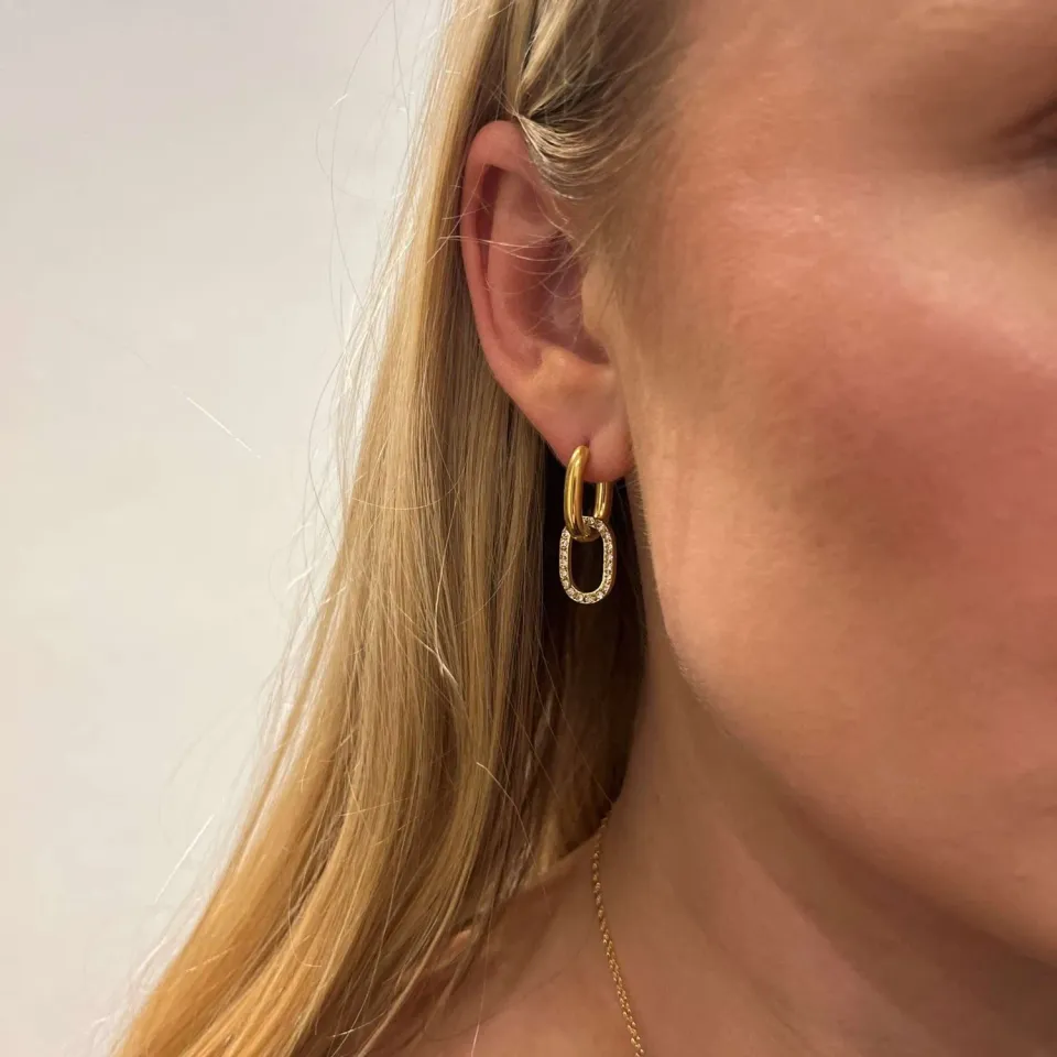 Mea Nani Stay Linked øredobber 18K gull PVD