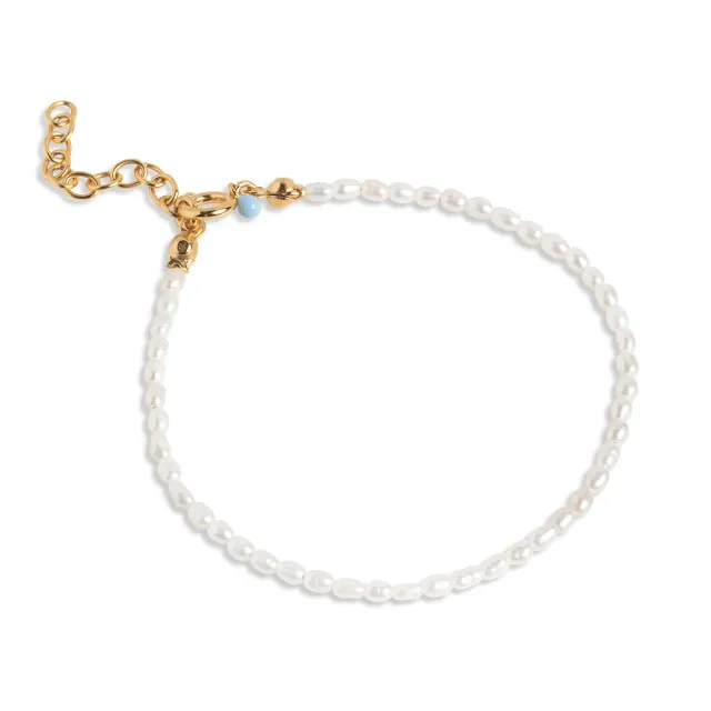 Enamel Erna armbånd perle forgylt 15 + 3 cm