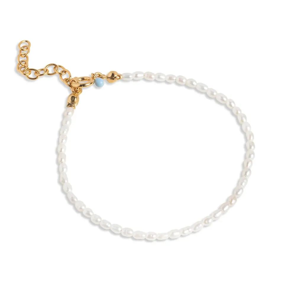 Enamel Erna armbånd perle forgylt 15 + 3 cm