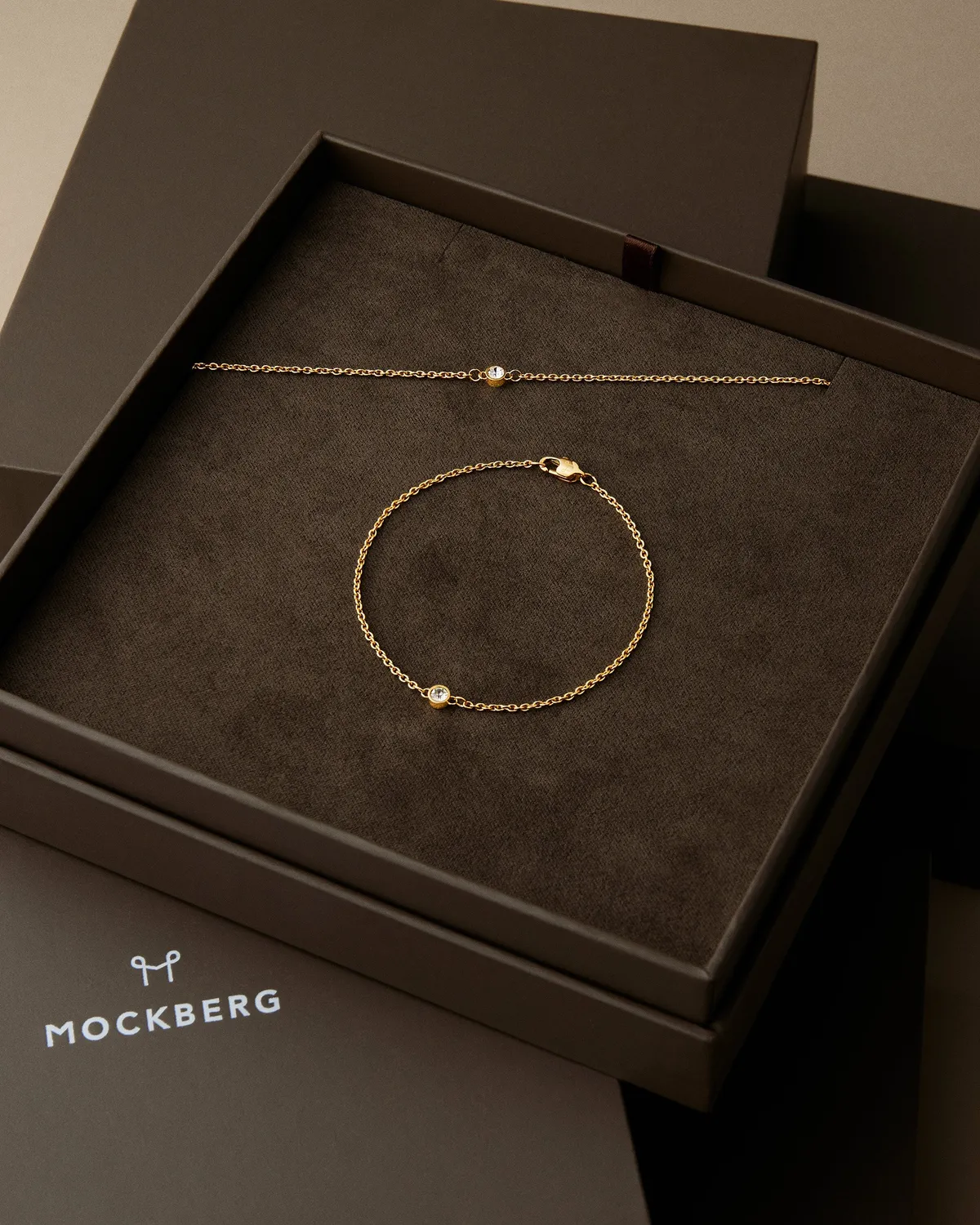 Mockberg Thin Sparkle Combo smykkesett gull