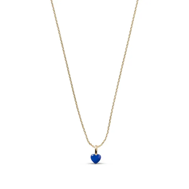 Enamel Amore Indigo halssmykke 45+5 cm hjerte