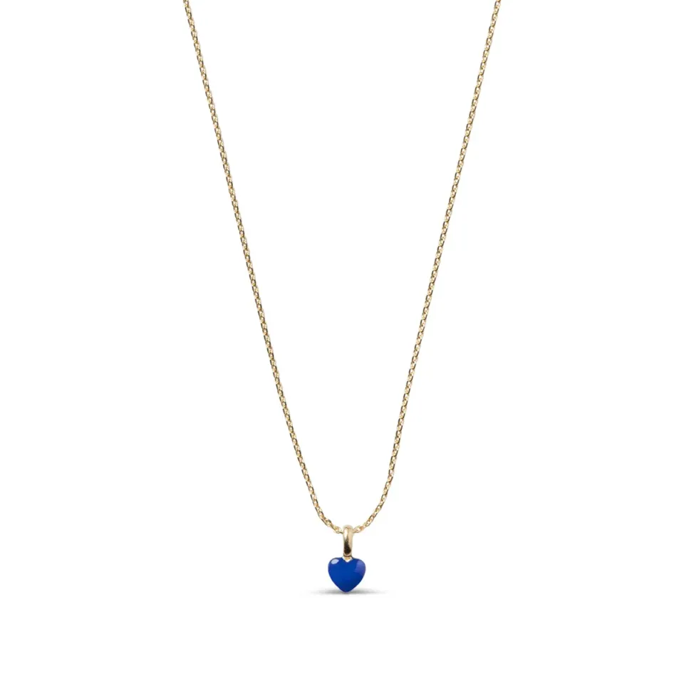 Enamel Amore Indigo halssmykke 45+5 cm hjerte