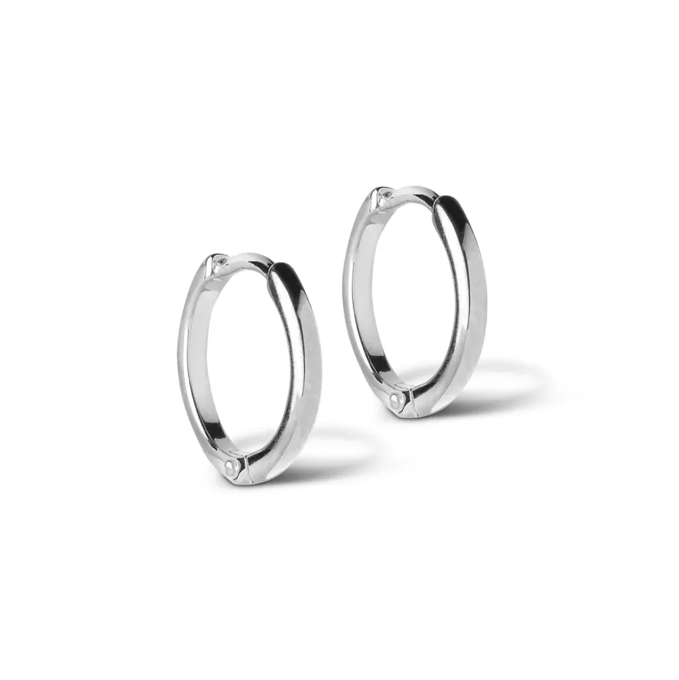 Enamel Classic 10 mm hoops øredobber sølv