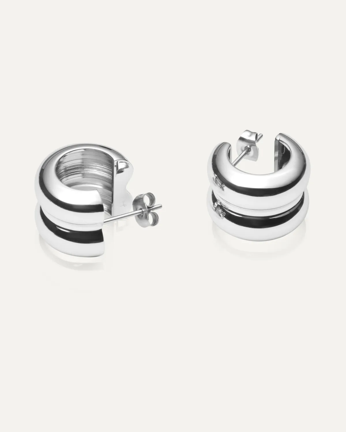 Mockberg Rebel Double Earrings øredobber sølv 19 mm