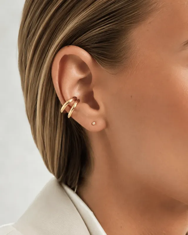 Mea Nani Twin Curve ear cuff 14K gullbelagt uten hull