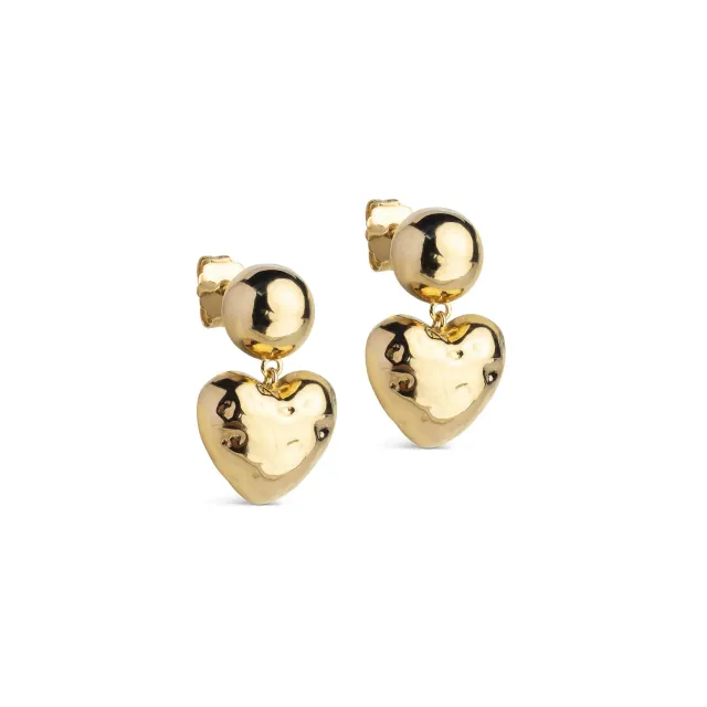 Enamel Poma Heart øredobber 21x13 mm gull