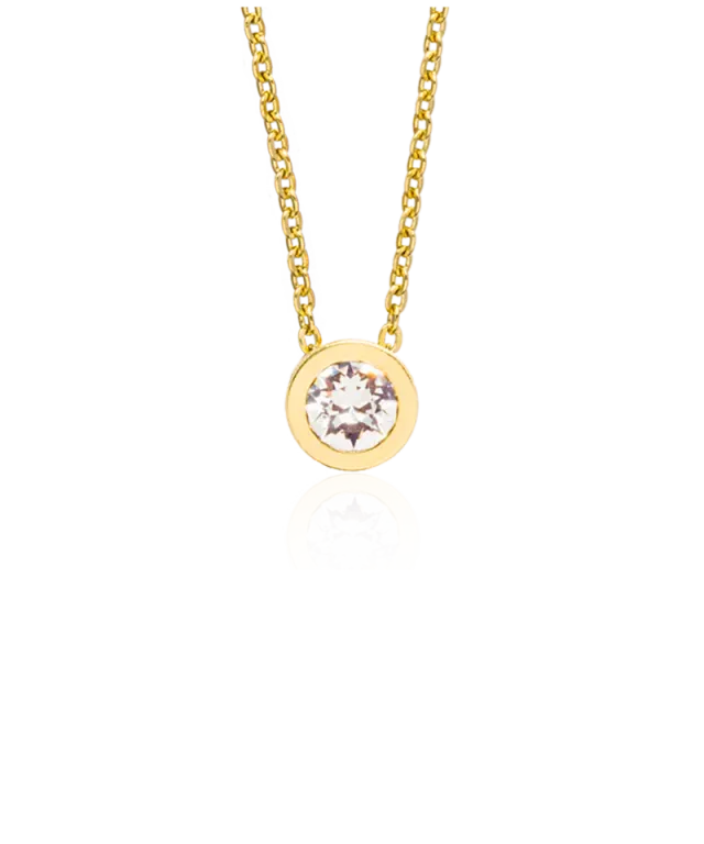Blomdahl Grand Bezel halskjede crystal gull 40-46 cm