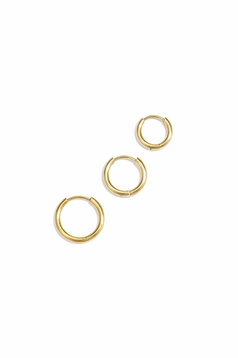 Mea Nani Chunky Hoops Set øredobber gull 3-pakning