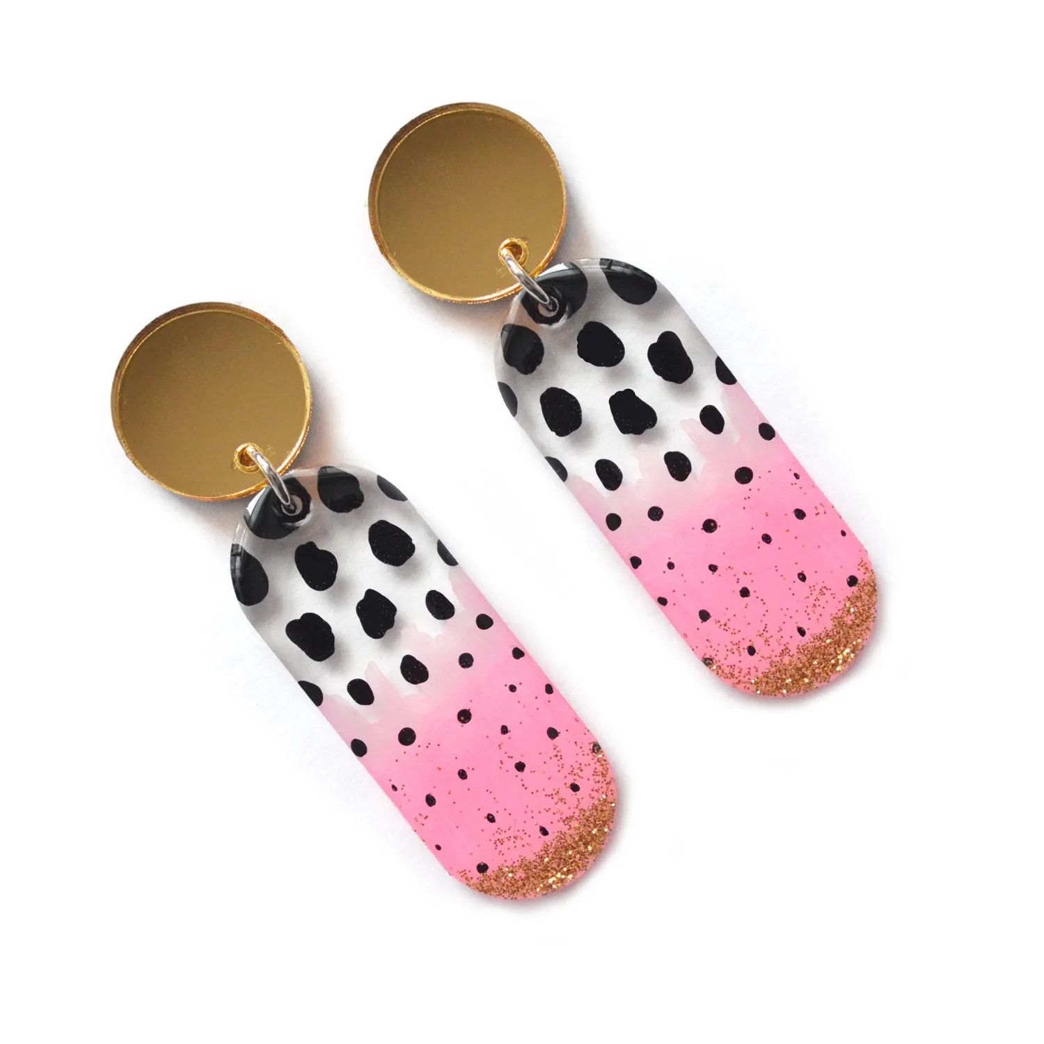 BooandBooFactory Pink Watermelon øredobber stift resin