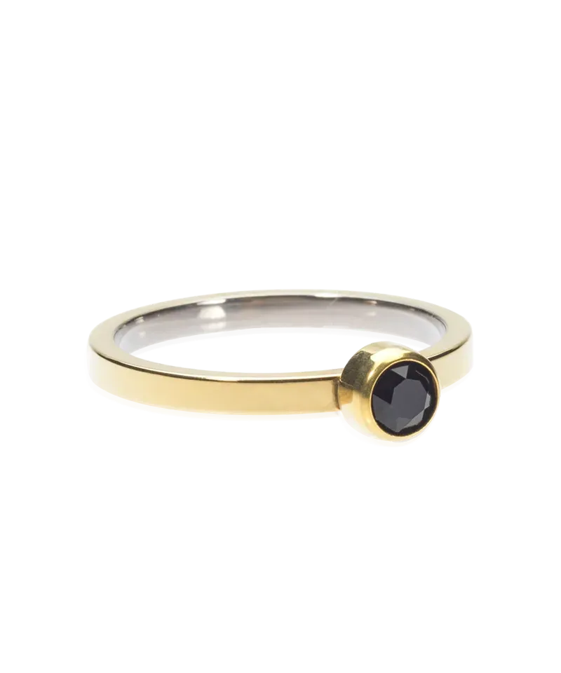 Blomdahl Bezel ring svart gull 16 mm titan