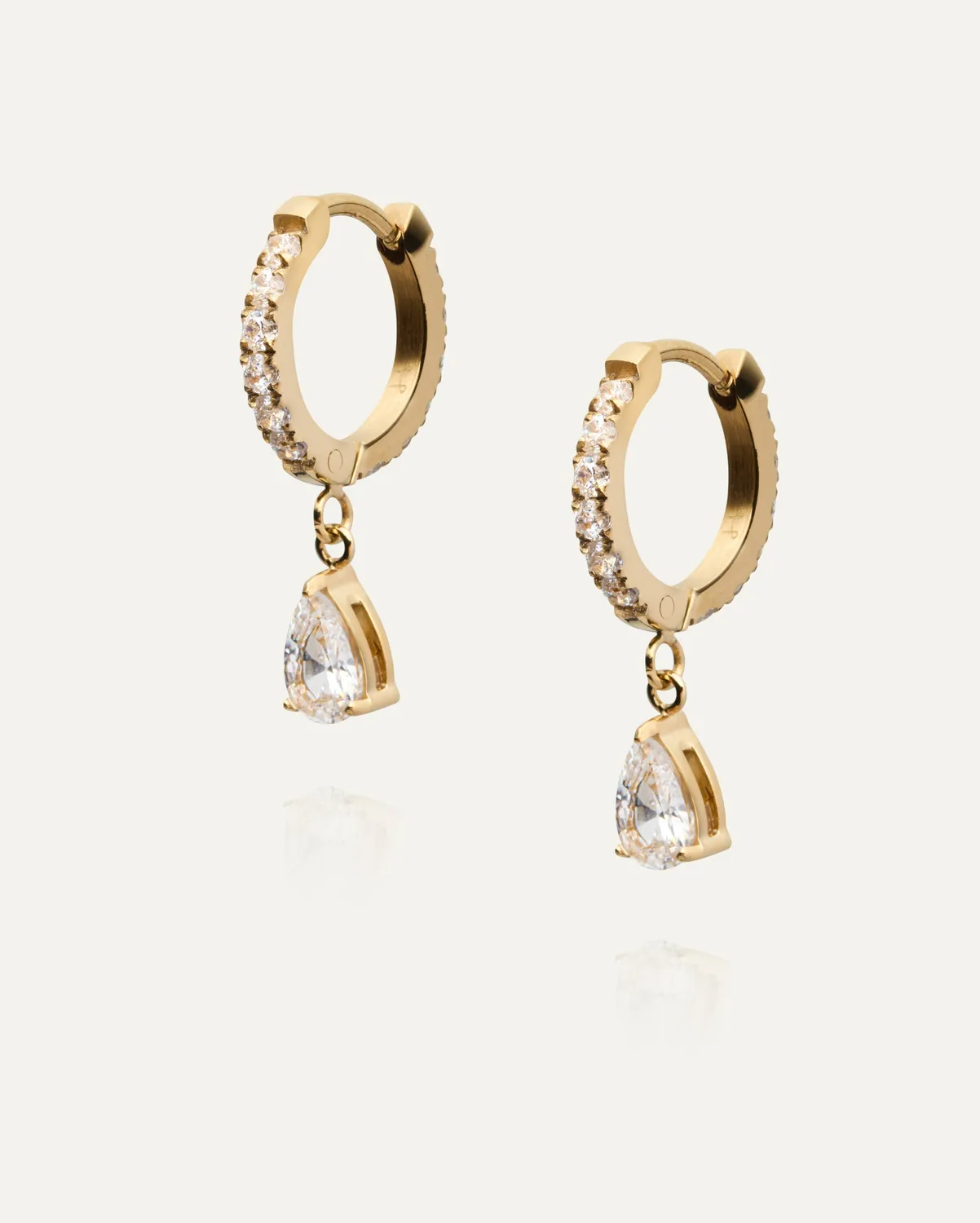Mockberg Estelle Gold øredobber 14 mm zirkonia