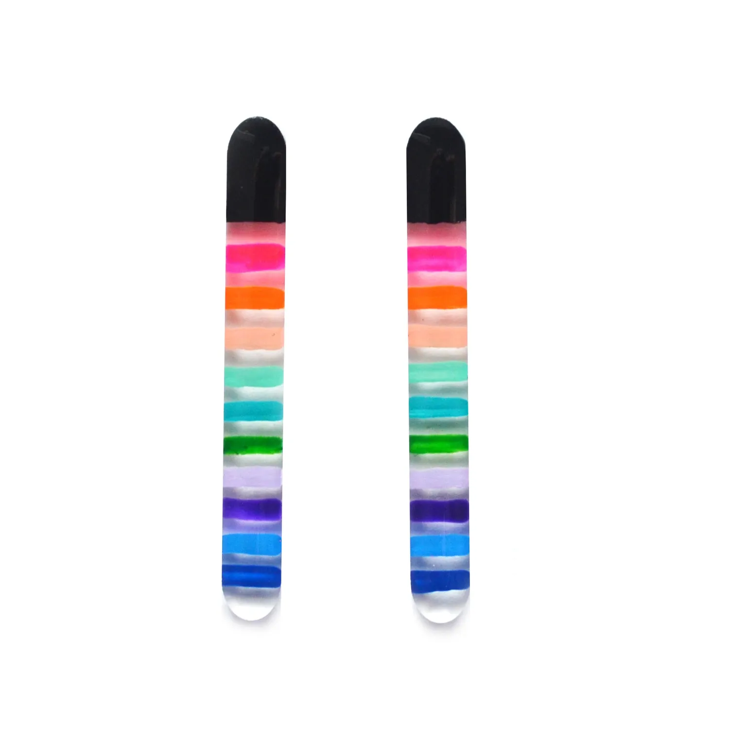 BooandBooFactory Rainbow Stripes øredobber svart