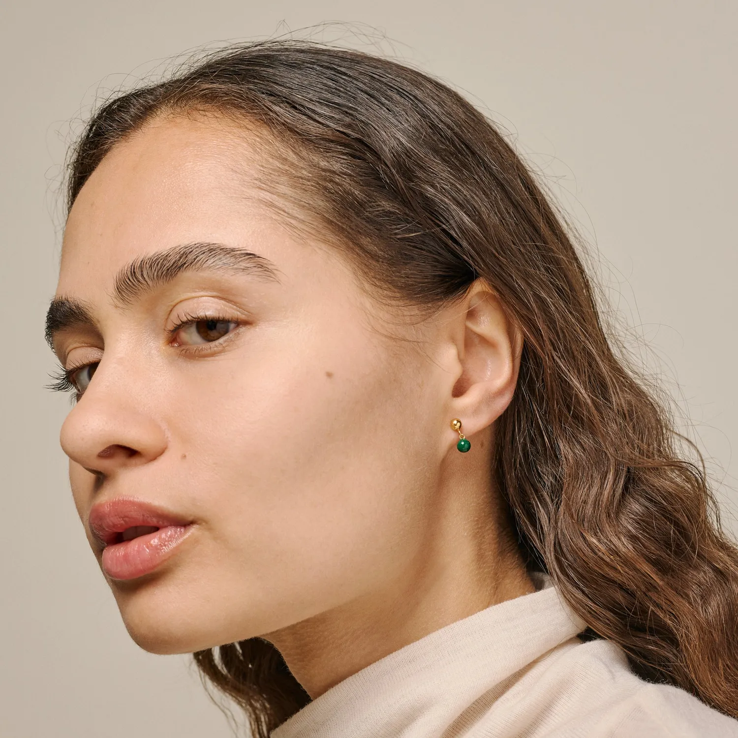 Enamel Mina studs petrol green 12 x 4 mm
