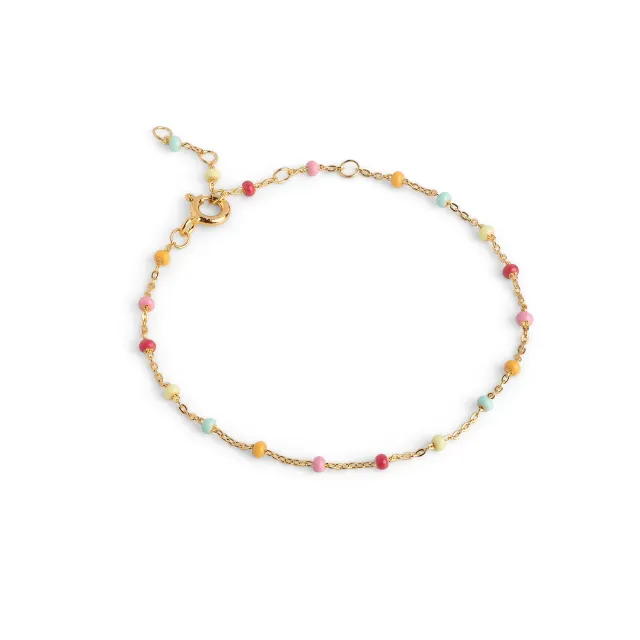 Enamel Lola armbånd 15+4 cm gull rainbow