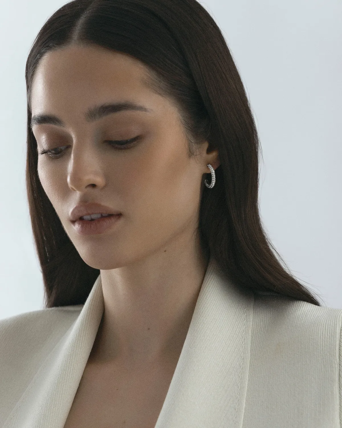Mockberg Pavé Eternal Large hoops sølv 20 mm