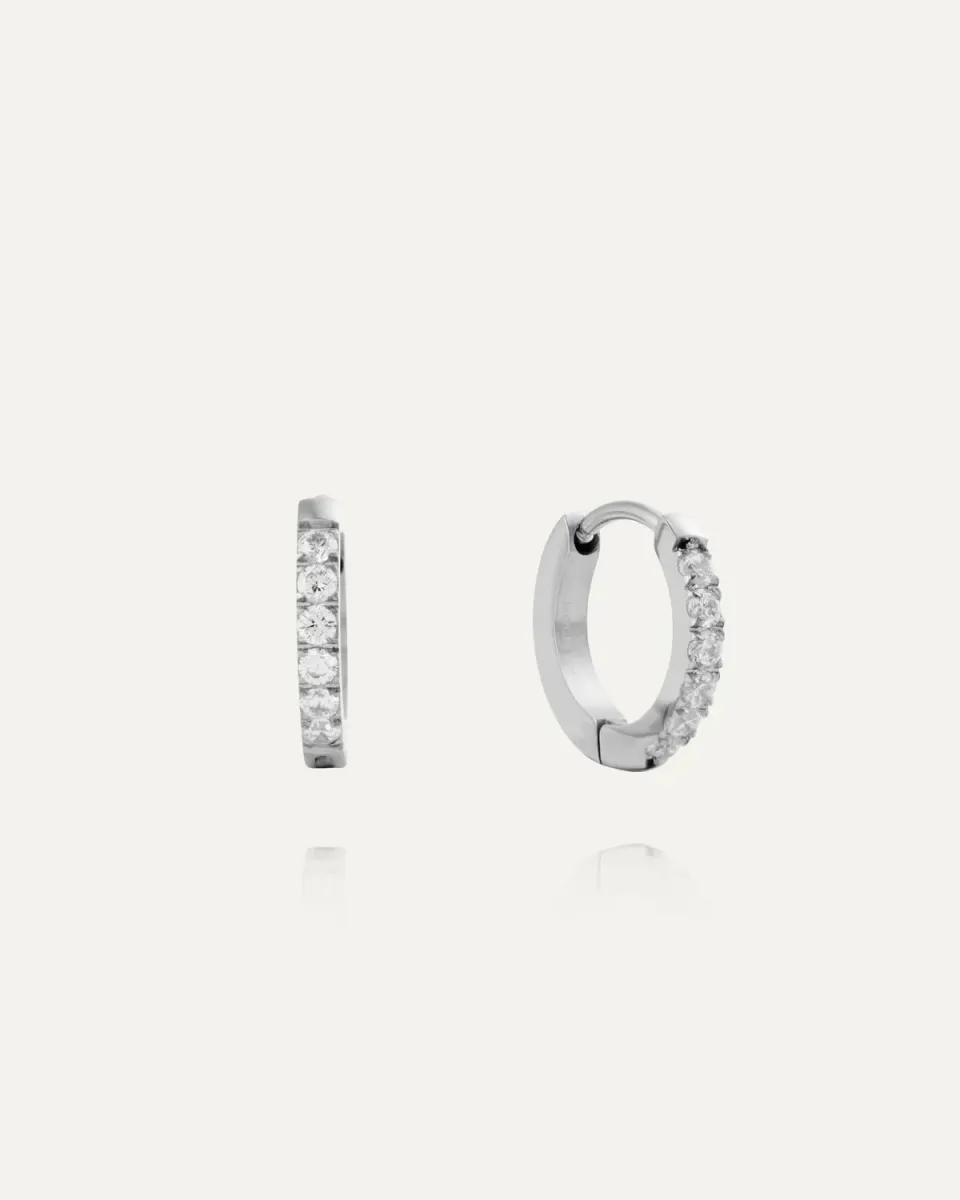 Mockberg Shiny Hoops Small øredobber sølv 13 mm