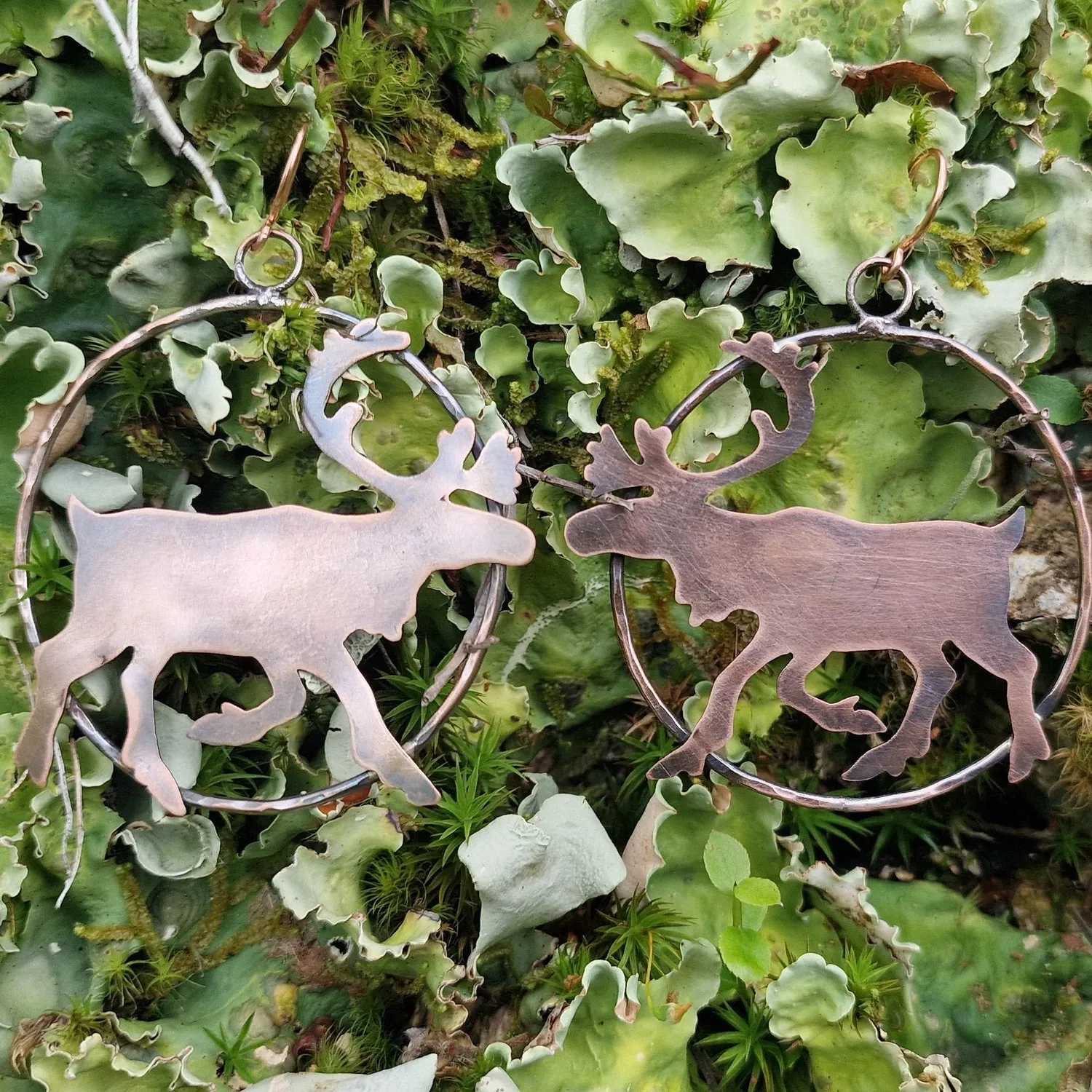 Kunstnerbonden Rangifer øredobber kobber reinsdyr