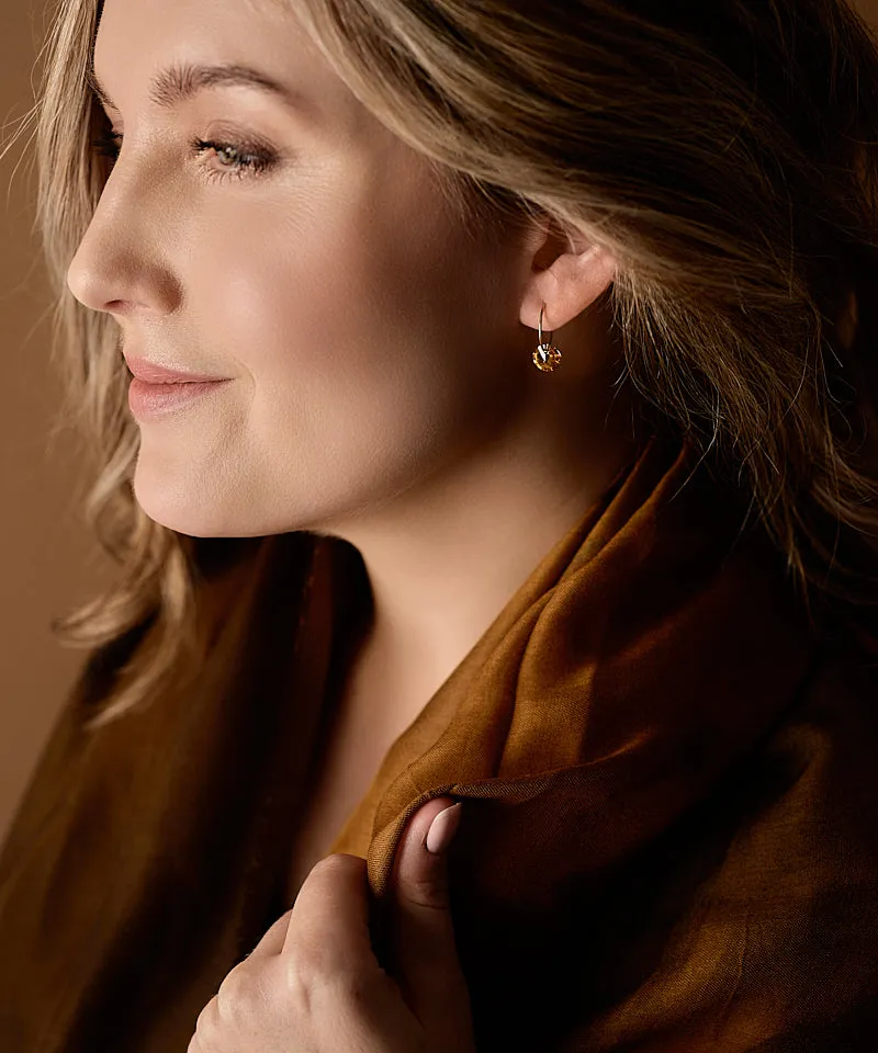 Blomdahl Ear Ring Round øredobber 14 mm bronse gull