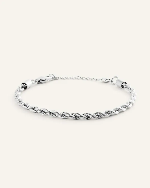 Mockberg Bold Rope Chain armbånd sølv medium