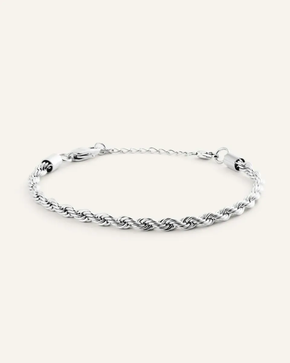 Mockberg Bold Rope Chain armbånd sølv medium