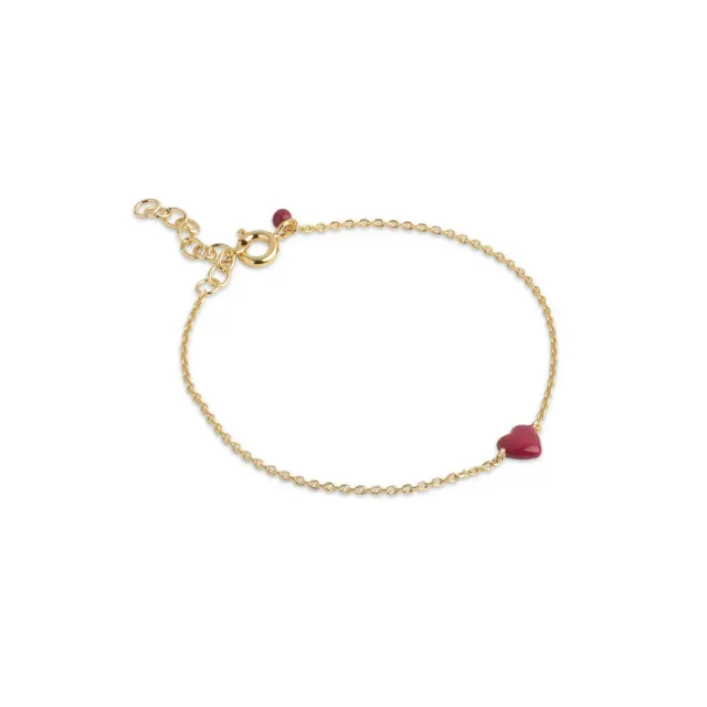 Enamel Amore armbånd gull 15+3 cm bordeaux