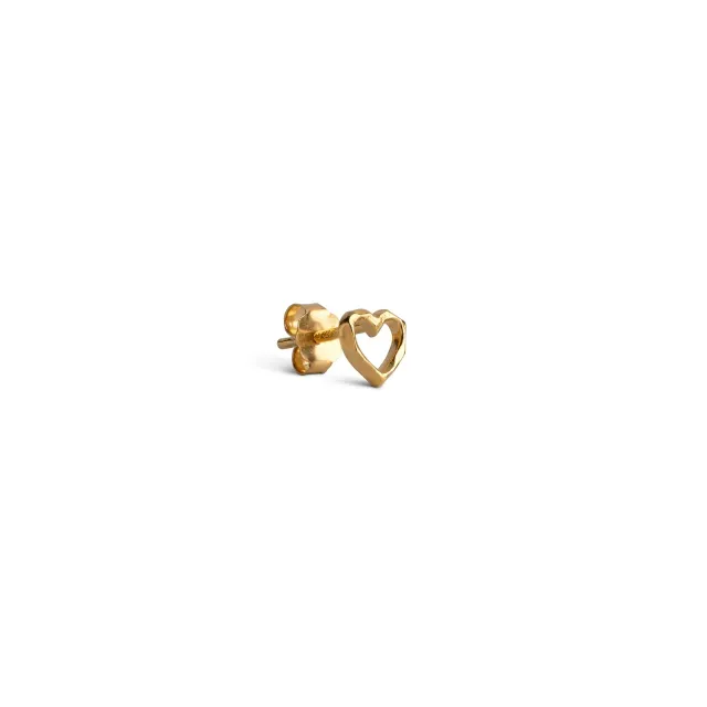 Enamel Organic Heart stud gull 6,5 mm singel