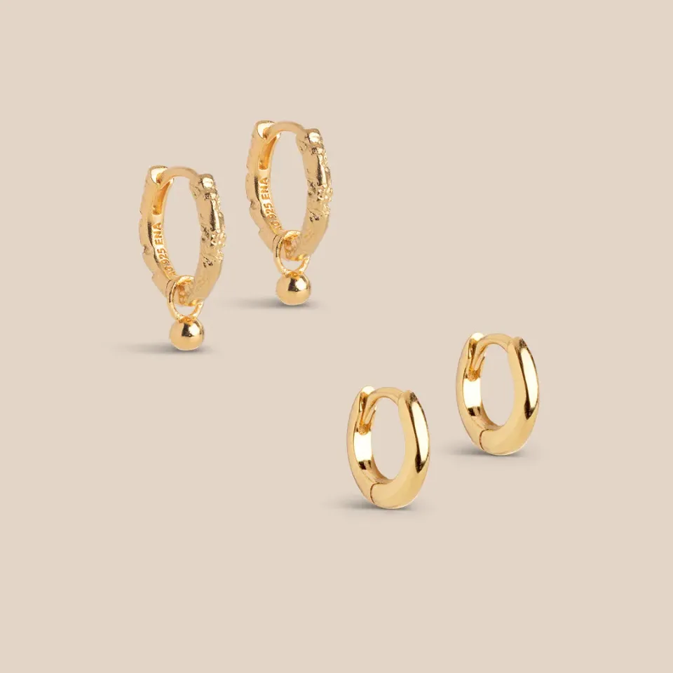 Enamel Everyday Essentials Hoop Stack hoops 2-pakning gull