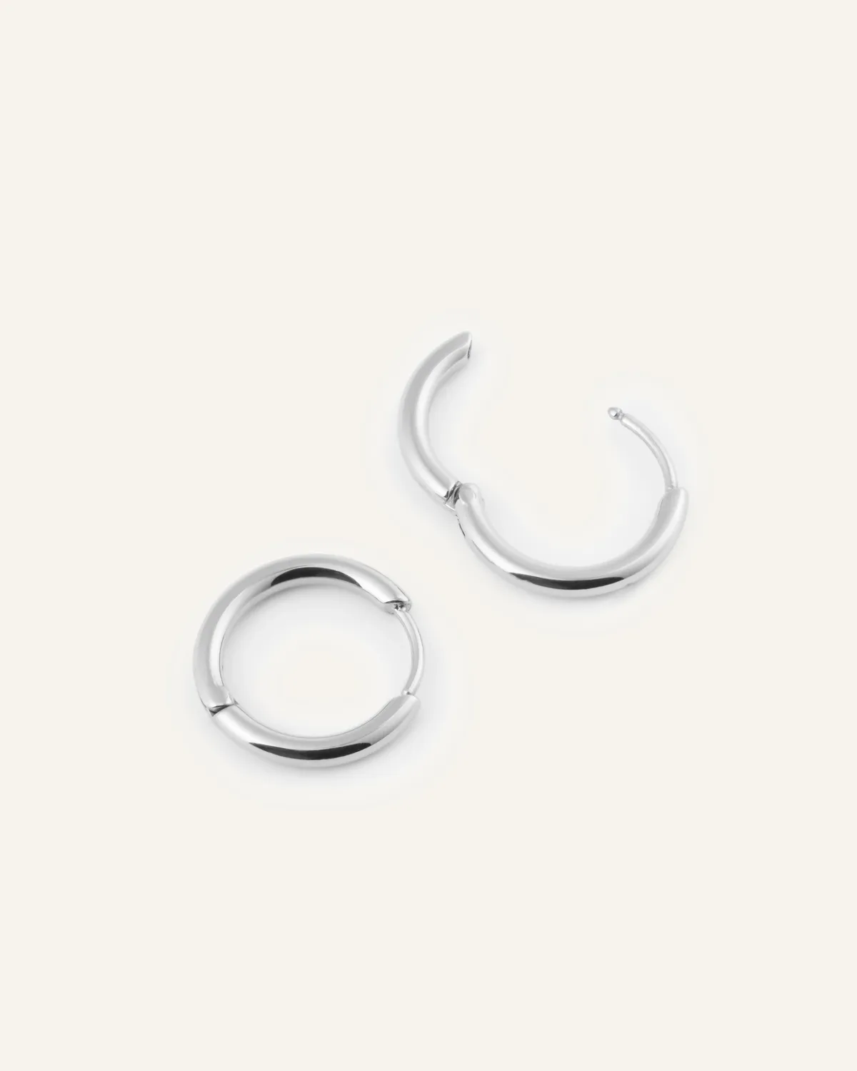 Mockberg Slim Small Hoops øredobber sølv 13 mm stål