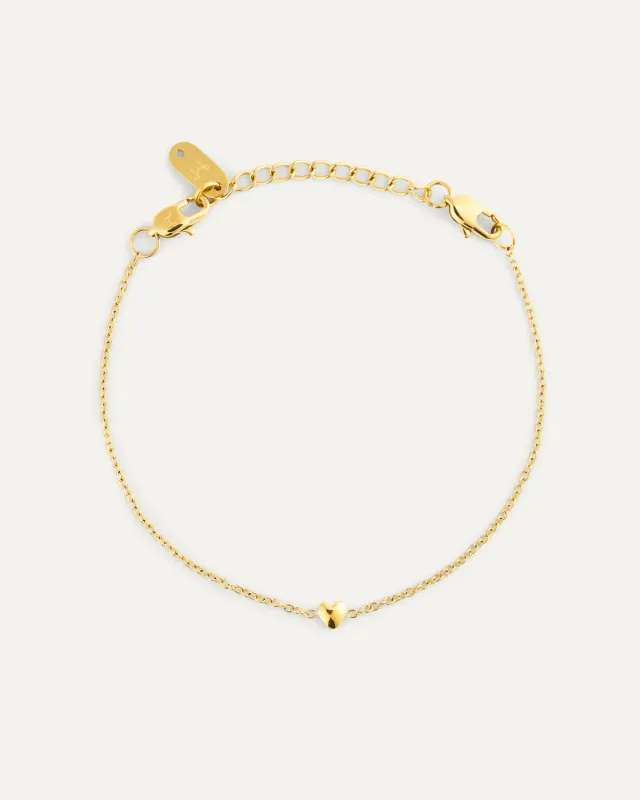 Mockberg Sweetheart bracelet armbånd gull hjerte