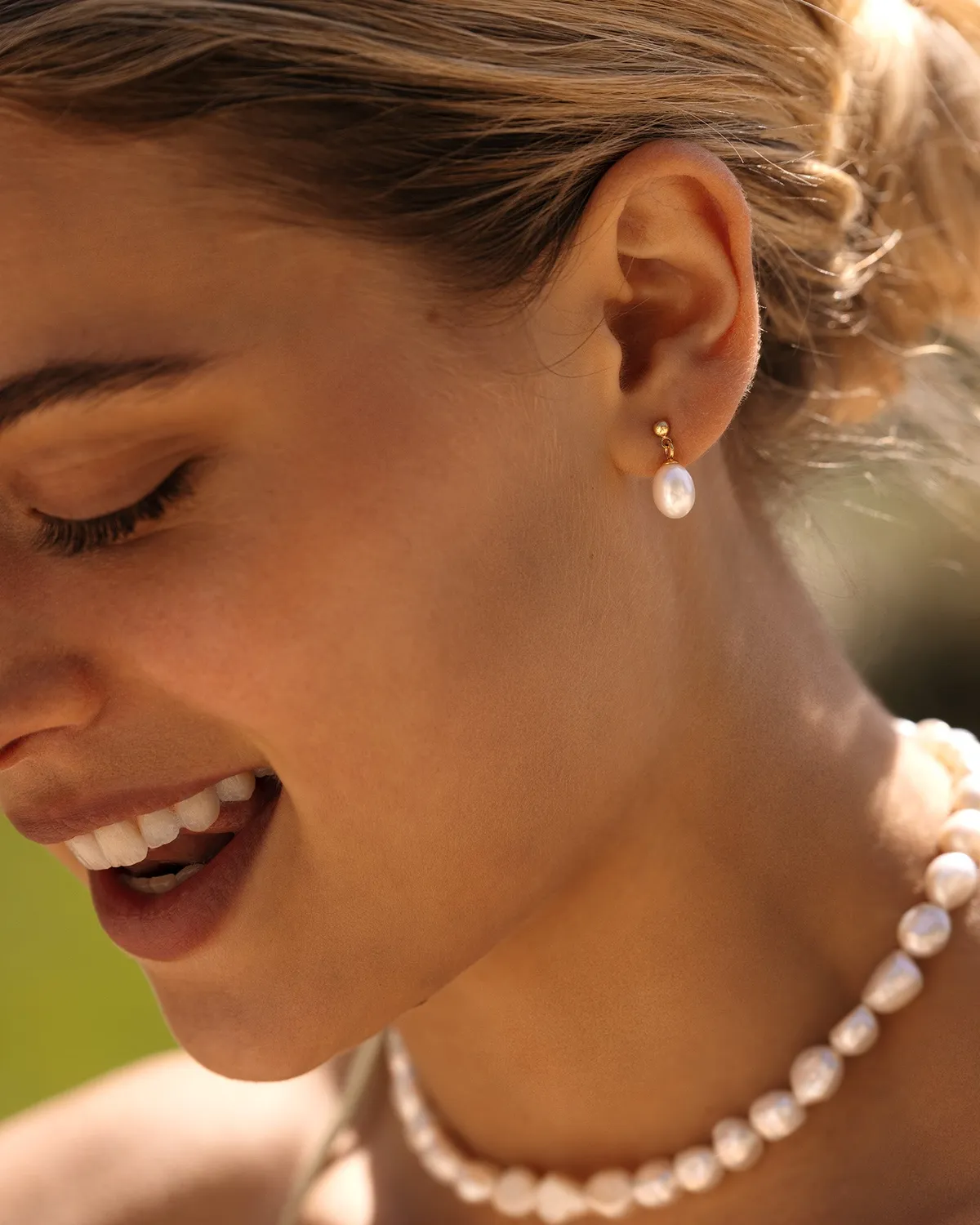 Mockberg Aura Pearl øredobber gull perle
