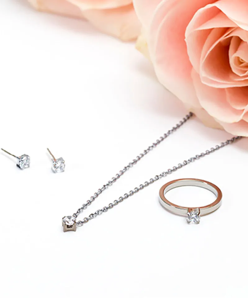 Blomdahl Tiffany halskjede 5/7 mm sølv cz hvit