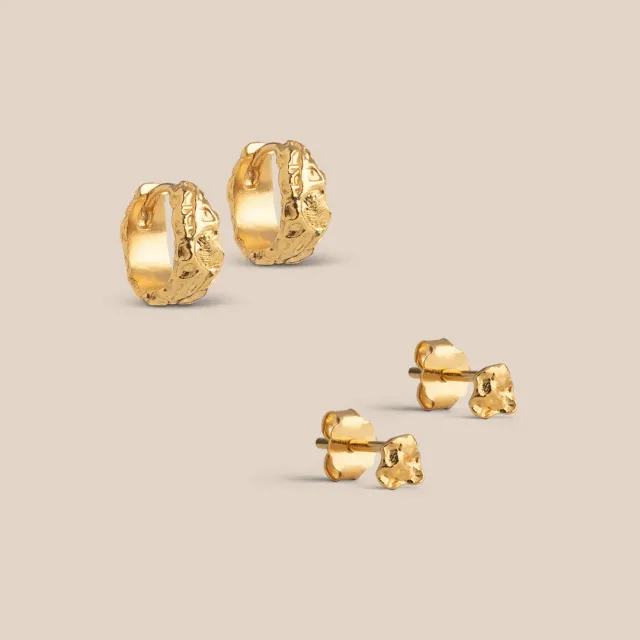 Enamel Rio Nela øredobbsett forgylt gavepose