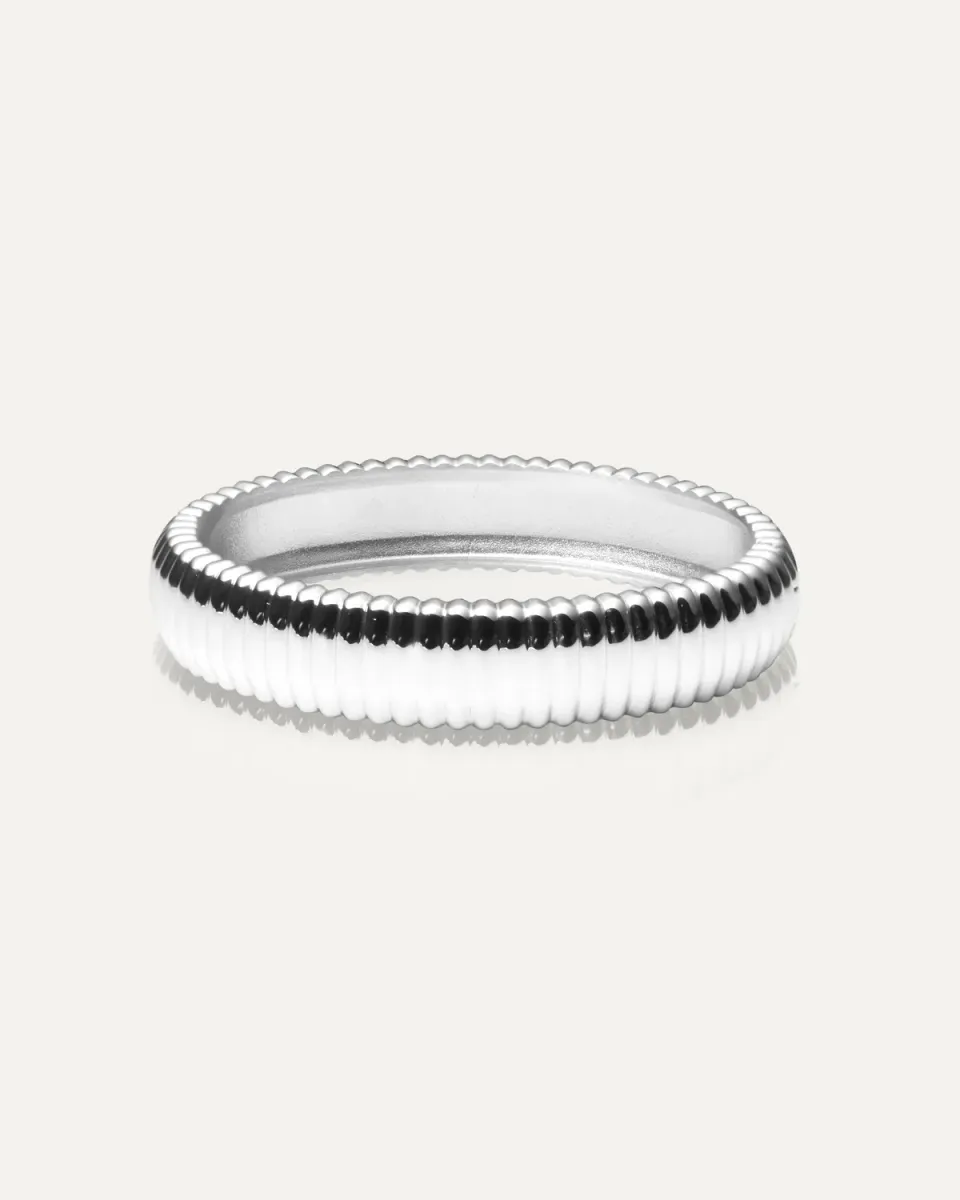 Mockberg Retro Ribbed Bangle armring sølv 160 mm