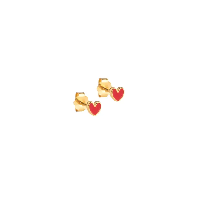 Enamel Amore studs Red 4 mm gull