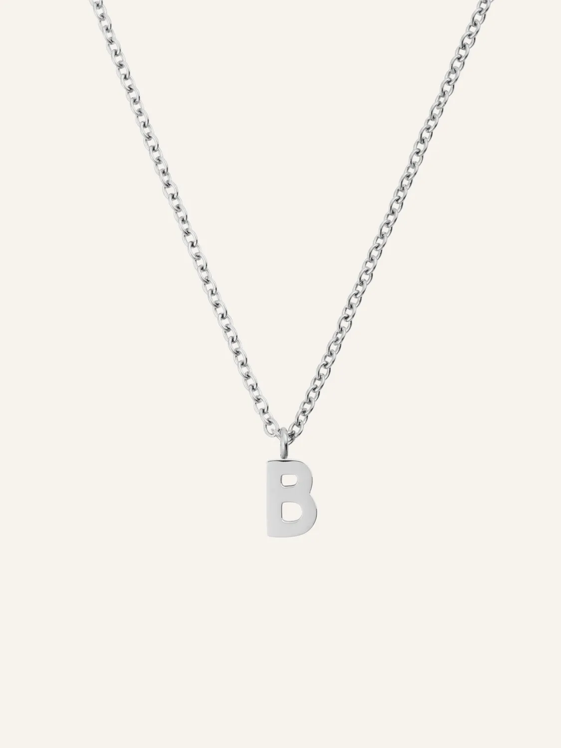 Mockberg Petite Plain Letter halskjede sølv vattentett