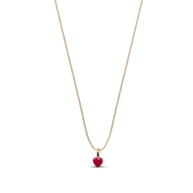 Enamel Amore Bordeaux halskjede 45+5 cm gull